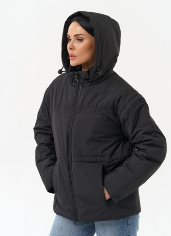 Женская утепленная куртка со съемными рукавами