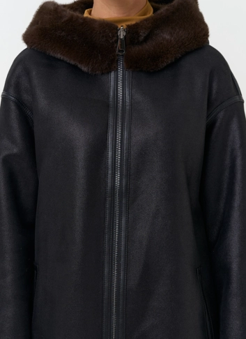 Женская дубленка из эко замши