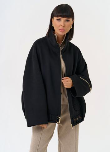 Женское пальто бомбер с воротником стойкой