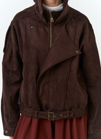 Женская куртка бомбер из эко замши