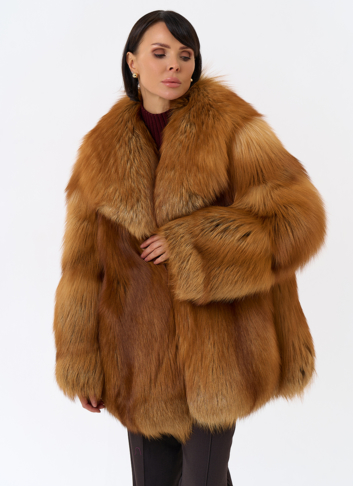 Шуба из рыжей лисы