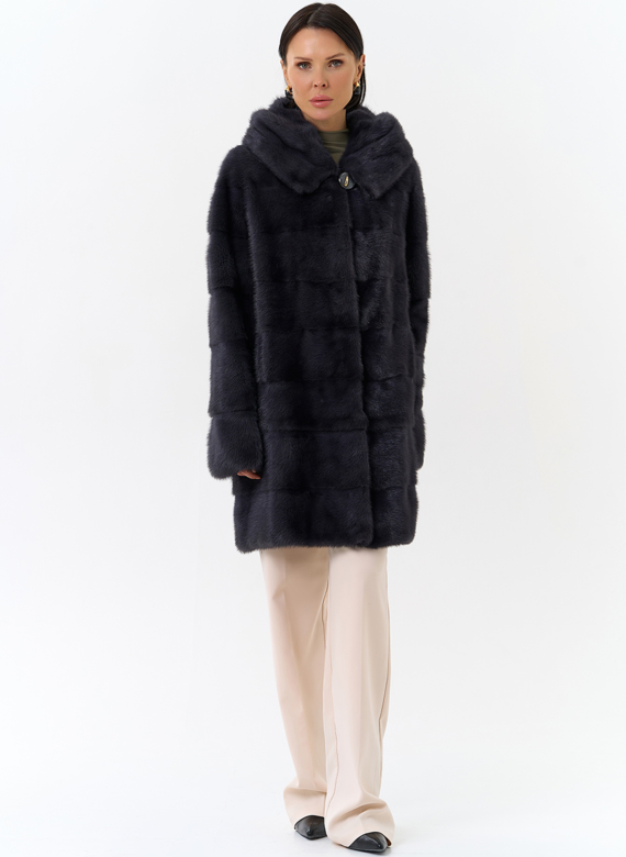Норковая шуба трансформер с капюшоном