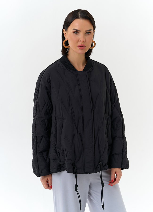 Женская куртка бомбер черного цвета модель № 32658 в кредит