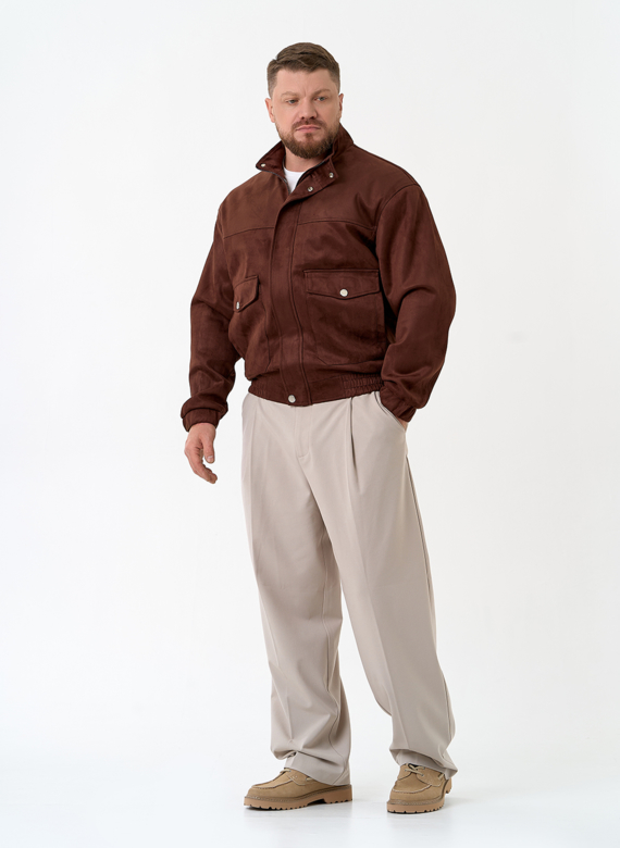 Мужская куртка бомбер из эко замши