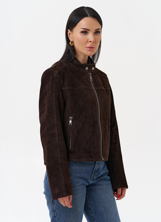 Женская куртка из замши модель № 29907 универмаг малина