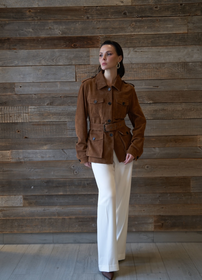 Куртка - сафари женская из натуральной замши модель № 29922 универмаг малина