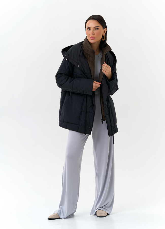 Женская куртка с контрастным воротником модель № 32563 универмаг малина