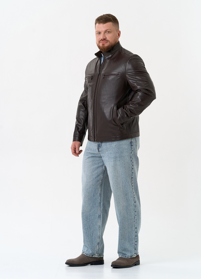 Мужская куртка из натуральной кожи модель № 32712 в рассрочку