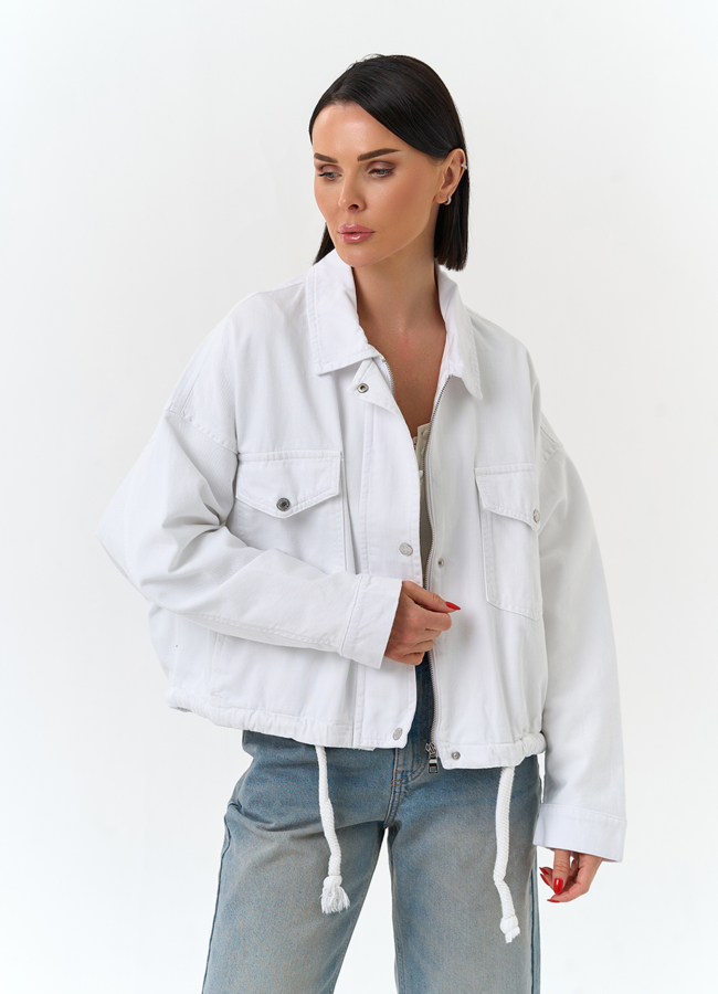 Женская объемная джинсовая куртка  модель № 33125 универмаг малина