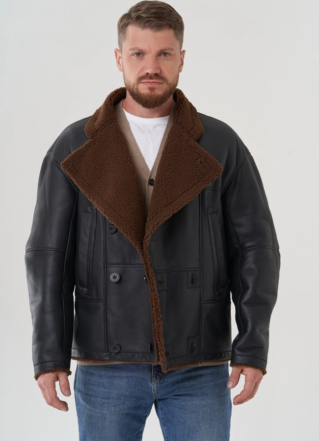 Мужская дубленка  модель № 82154 универмаг малина