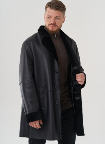 Дубленка мужская черного цвета 