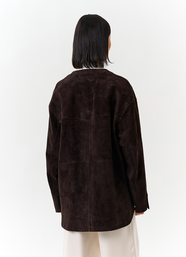 Удлиненная куртка из натуральной замши модель № 32534 в кредит