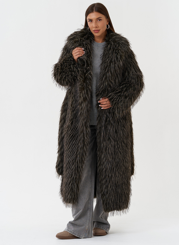 Шуба из эко меха под лису