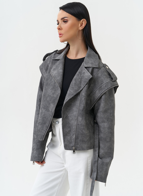 Куртка женская из эко кожи в стиле ретро