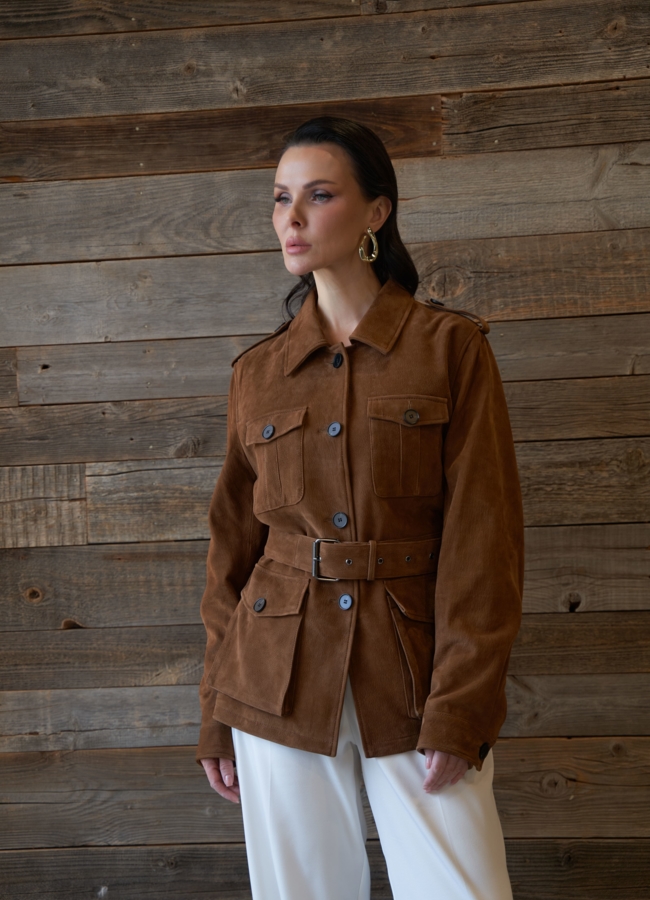 Куртка - сафари женская из натуральной замши модель № 29922 универмаг малина