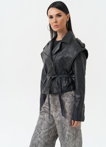 Куртка женская из эко кожи в стиле ретро