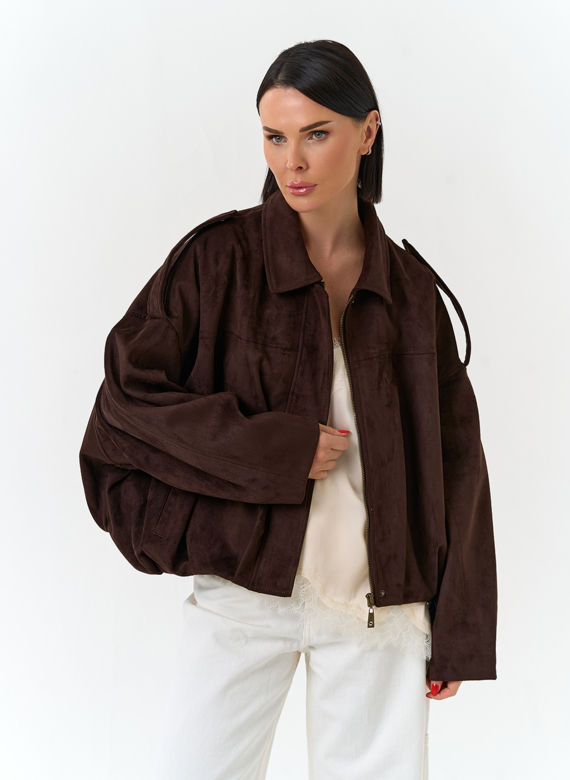 Женская объемная куртка бомбер