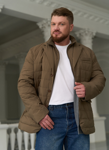 Мужской пуховик со съемной манишкой