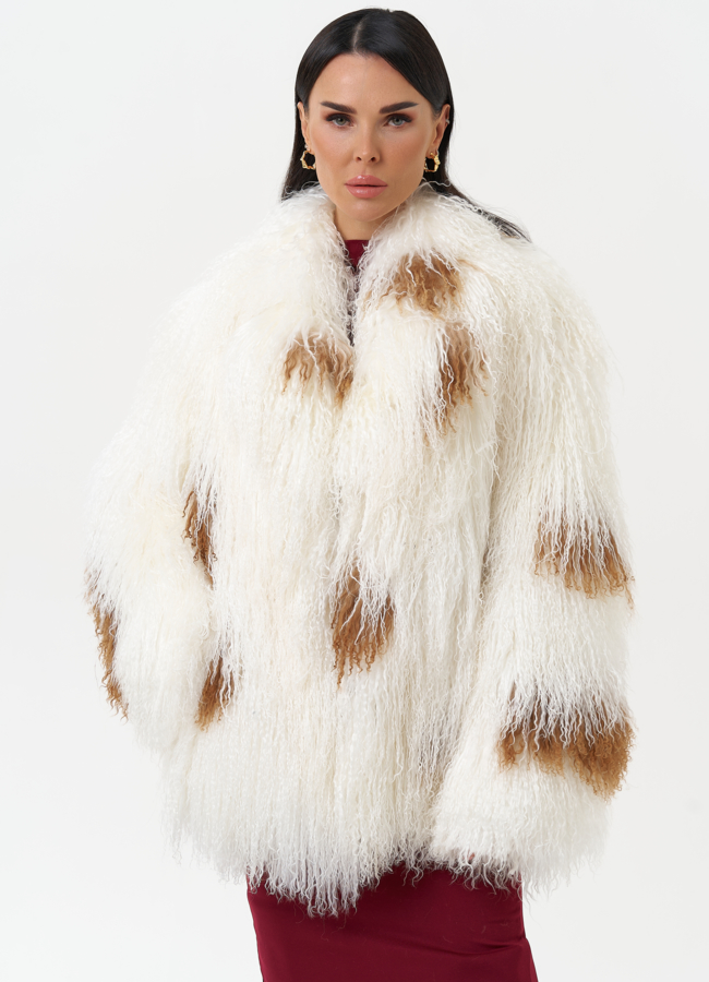 Женская шуба из меха ламы модель № 30634 универмаг малина