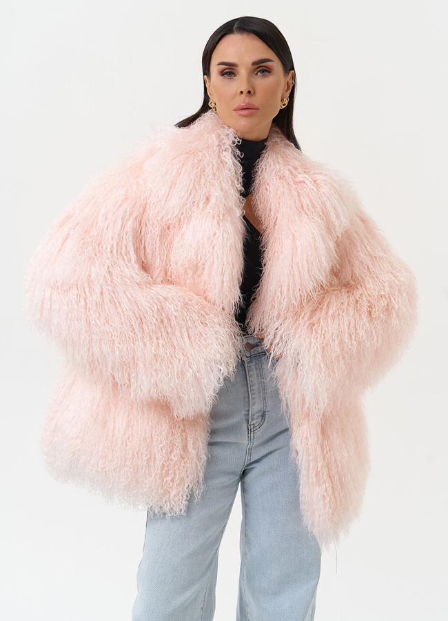 Женская шуба из меха ламы модель № 31039 универмаг малина