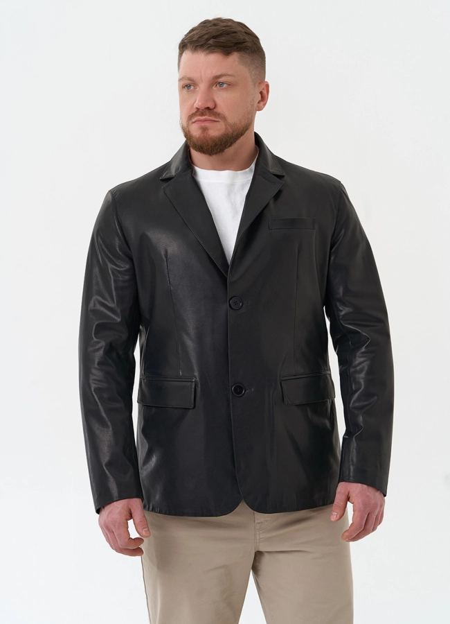 Мужской пиджак из натуральной кожи модель № 30072 универмаг малина