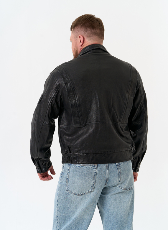 Мужская куртка бомбер из натуральной кожи