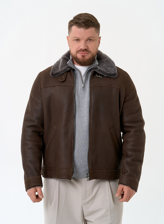 Мужская натуральная дубленка