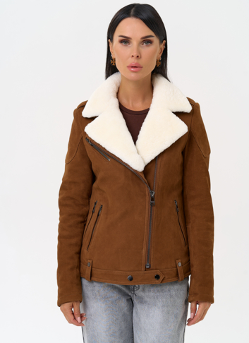 Косуха из натуральной замши с мехом