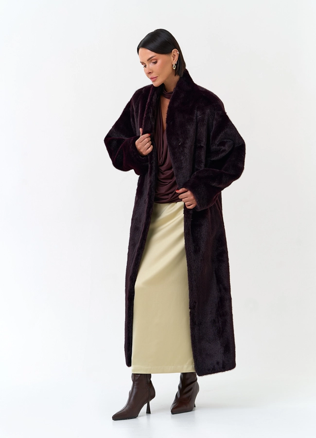 Длинная шуба из эко меха модель № 33990 универмаг малина фото