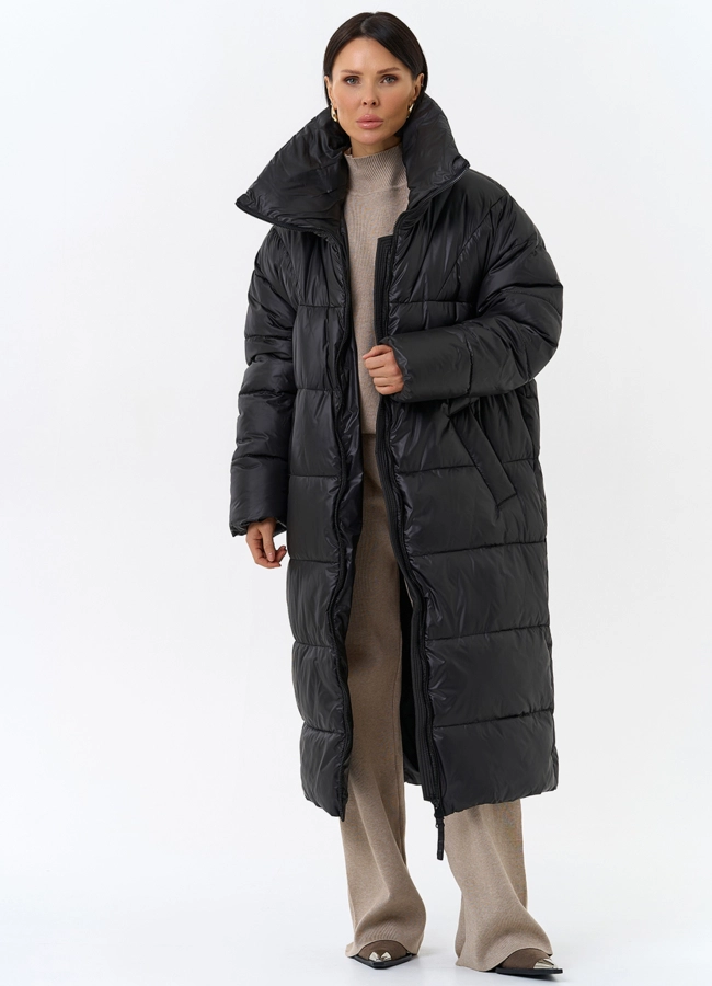 Женский пуховик с воротником стойкой модель № 31741 универмаг малина