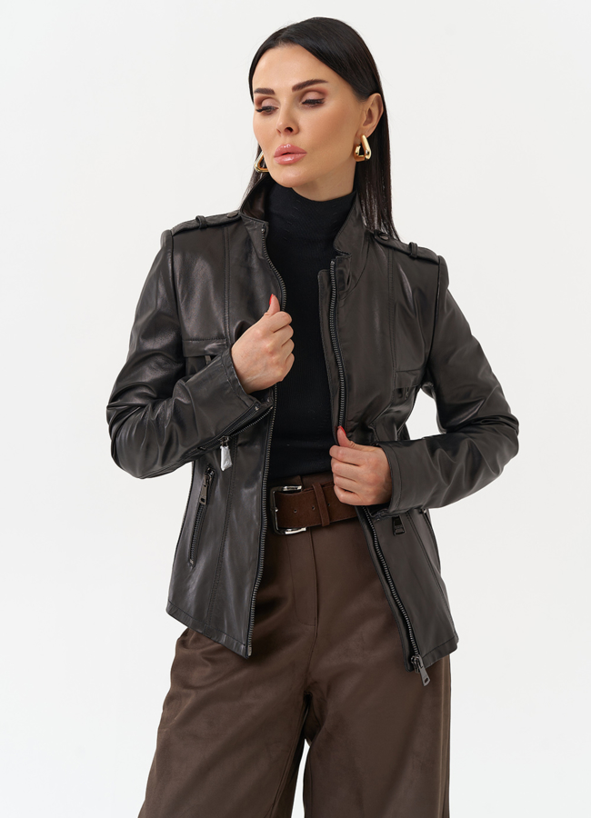 Женская кожаная куртка модель № 20500 универмаг малина