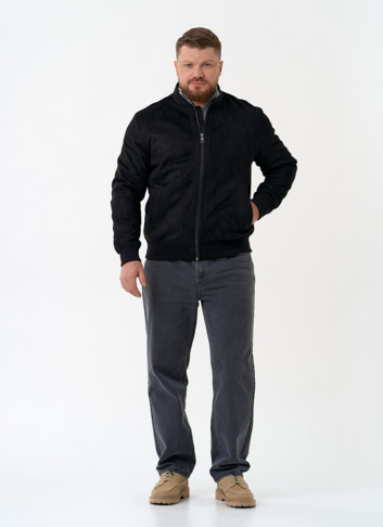 Мужская куртка бомбер из эко замши