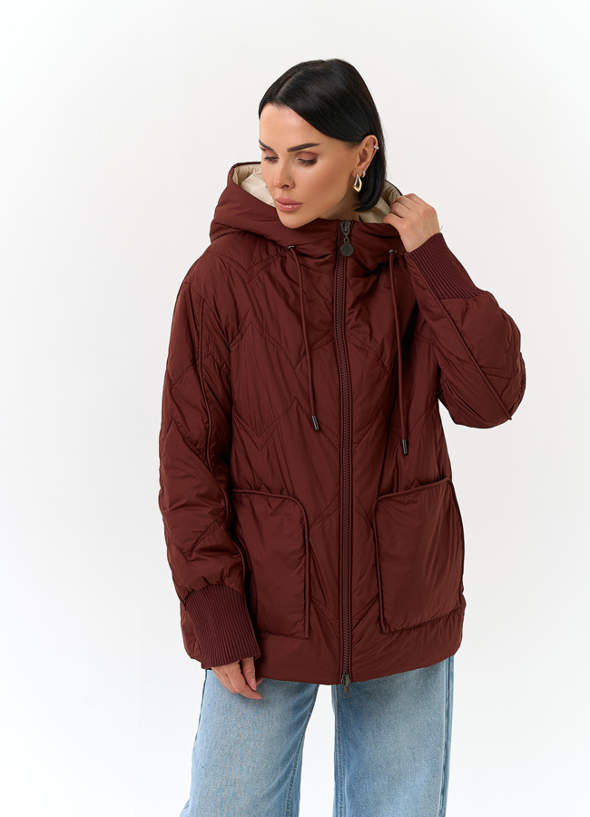 Женская куртка с капюшоном модель № 32567 универмаг малина