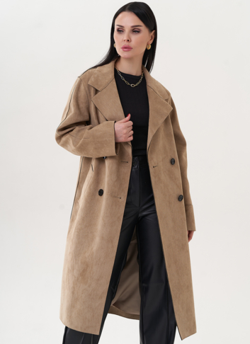 Пальто из эко замши