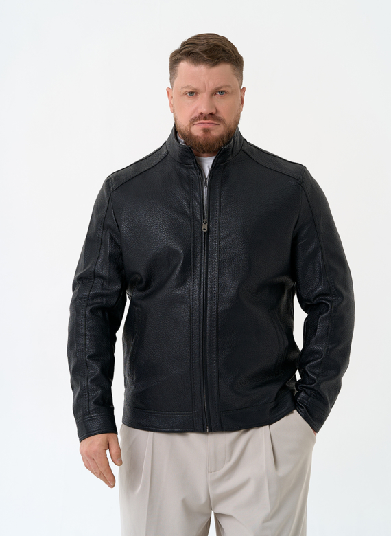 Мужская куртка из эко кожи черного цвета