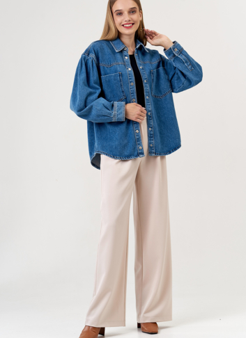 Куртка джинсовая синего цвета