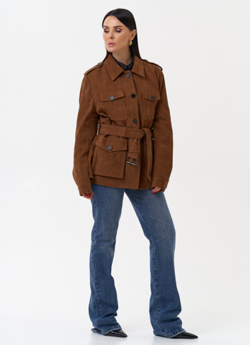 Куртка - сафари женская из натуральной замши