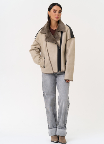 Светлая натуральная дубленка