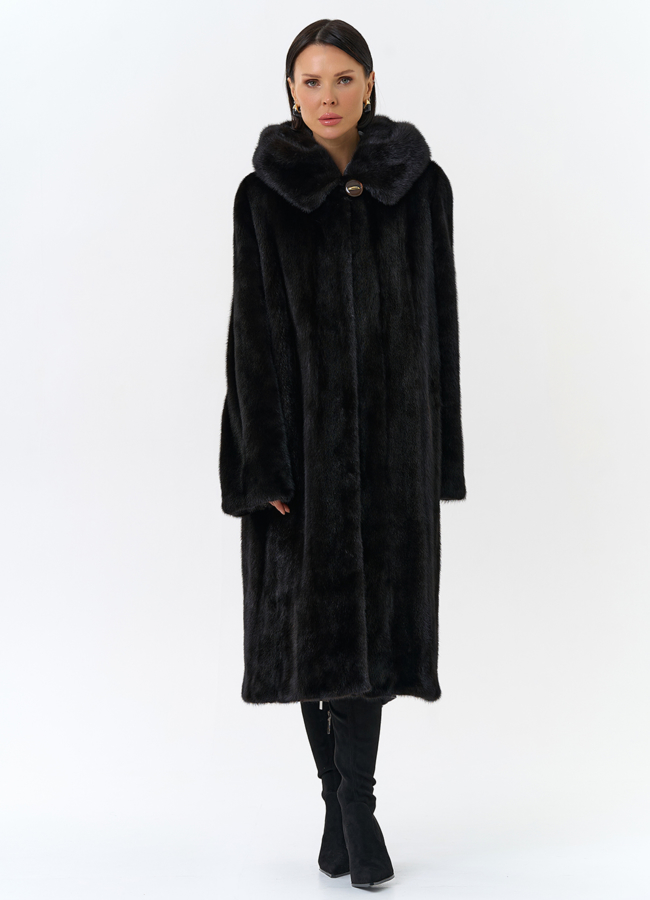 Шуба из норки в цвете махагон модель № 26691 универмаг малина