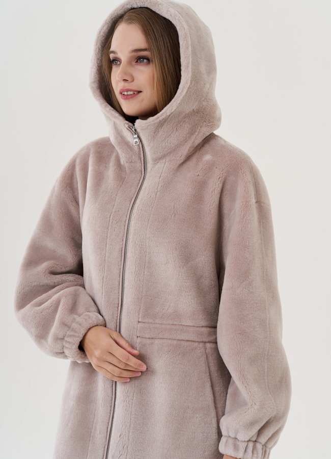 Пальто женское с капюшоном  модель № 25685 универмаг малина