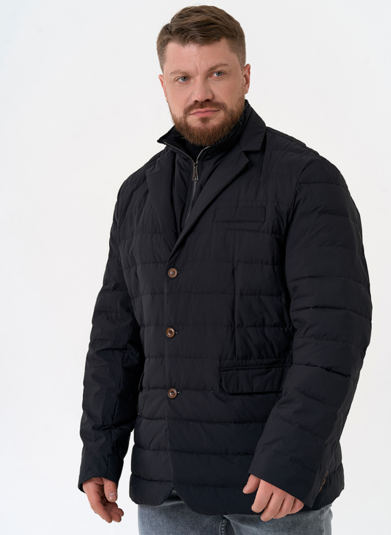 Мужской пуховик со съемной манишкой