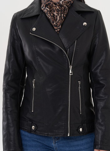 Куртка "косуха" из эко кожи с двойной молнией