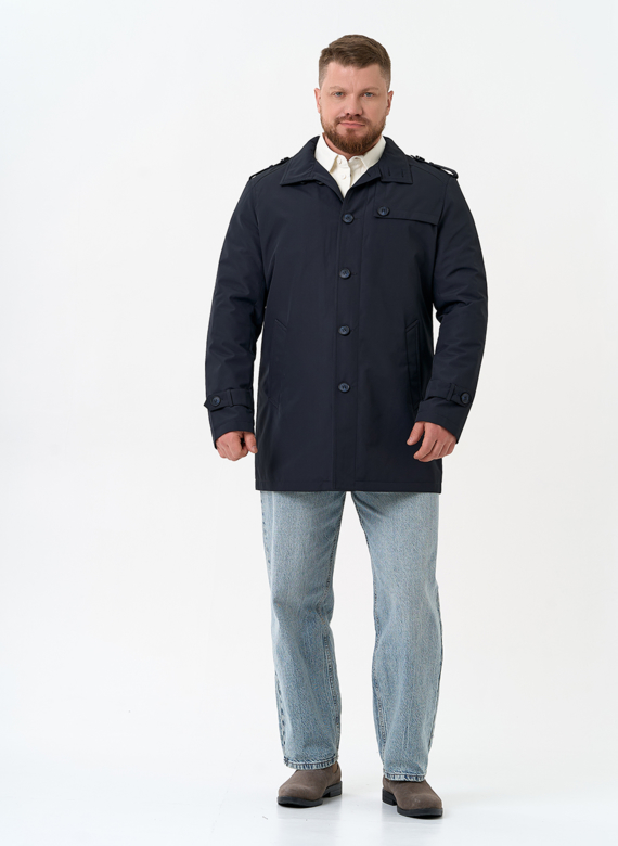 Мужское полупальто синего цвета
