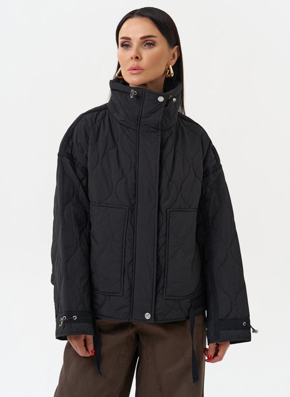 Короткая куртка с воротником стойкой