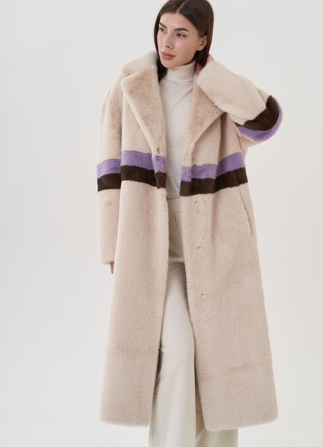 Женское пальто из эко меха  модель № 25737 универмаг малина